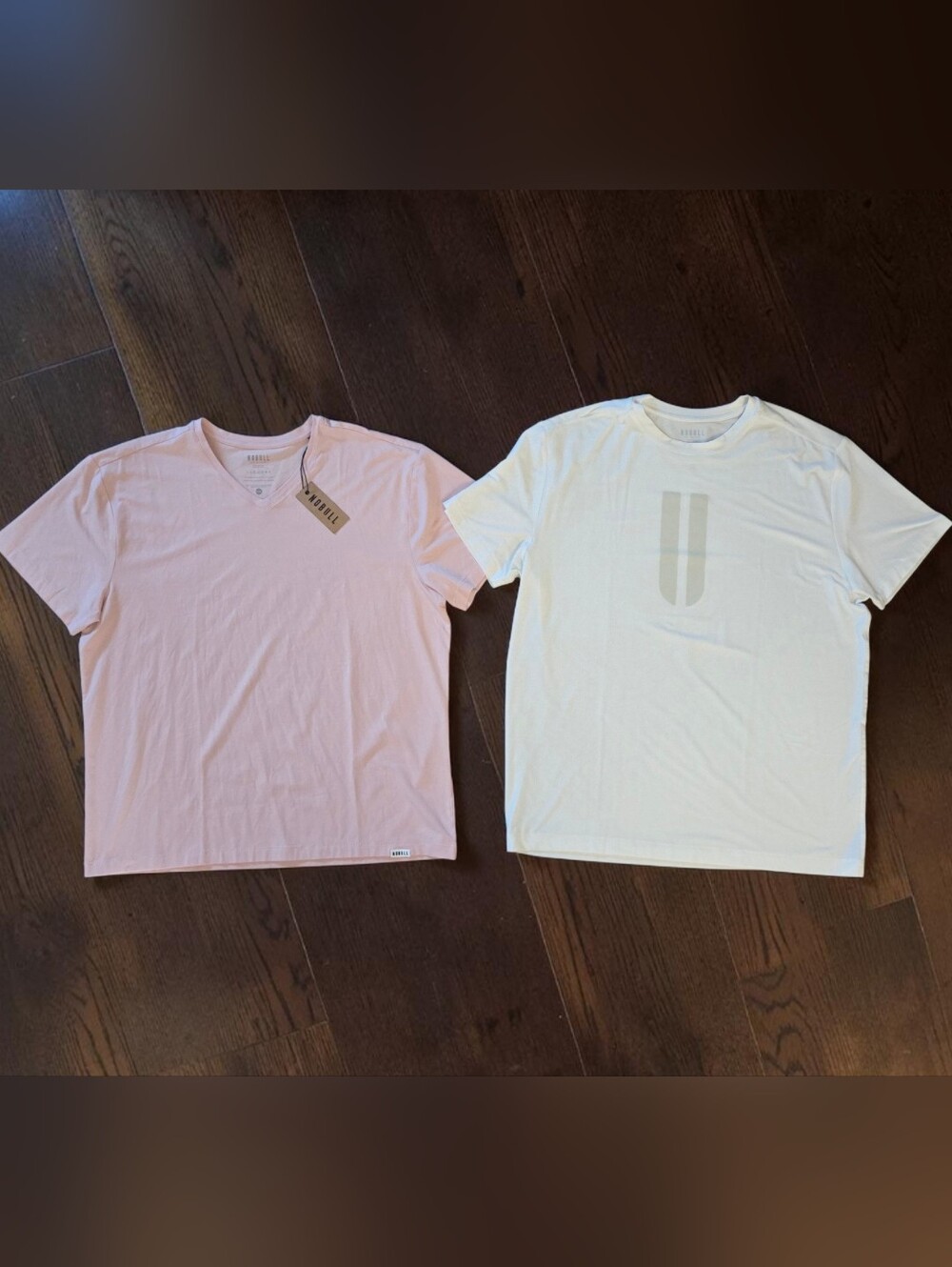NO BULL Lot Of 2 NWT T-Shirts Mens XXL 2X Cream Light Pink Silky Lightweight